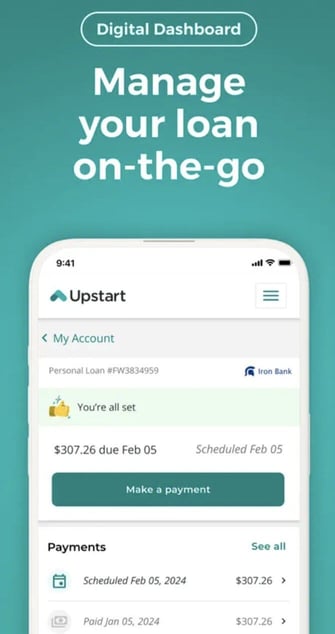 Screenshot from Upstart app page in the iOS app store