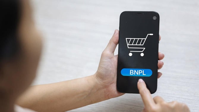 BNPL checkout visible on screen BNPL checkout visible on screen