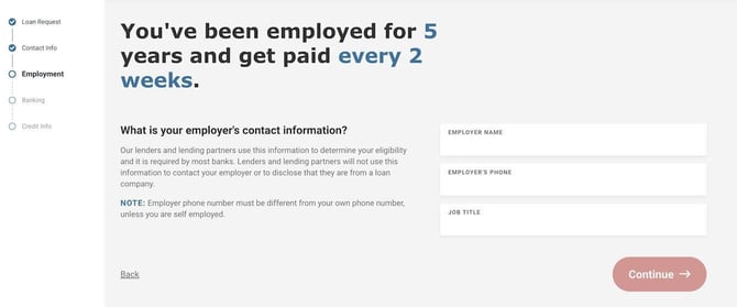 Screenshot of CashUSA loan request step 10 Screenshot of CashUSA loan request step 10