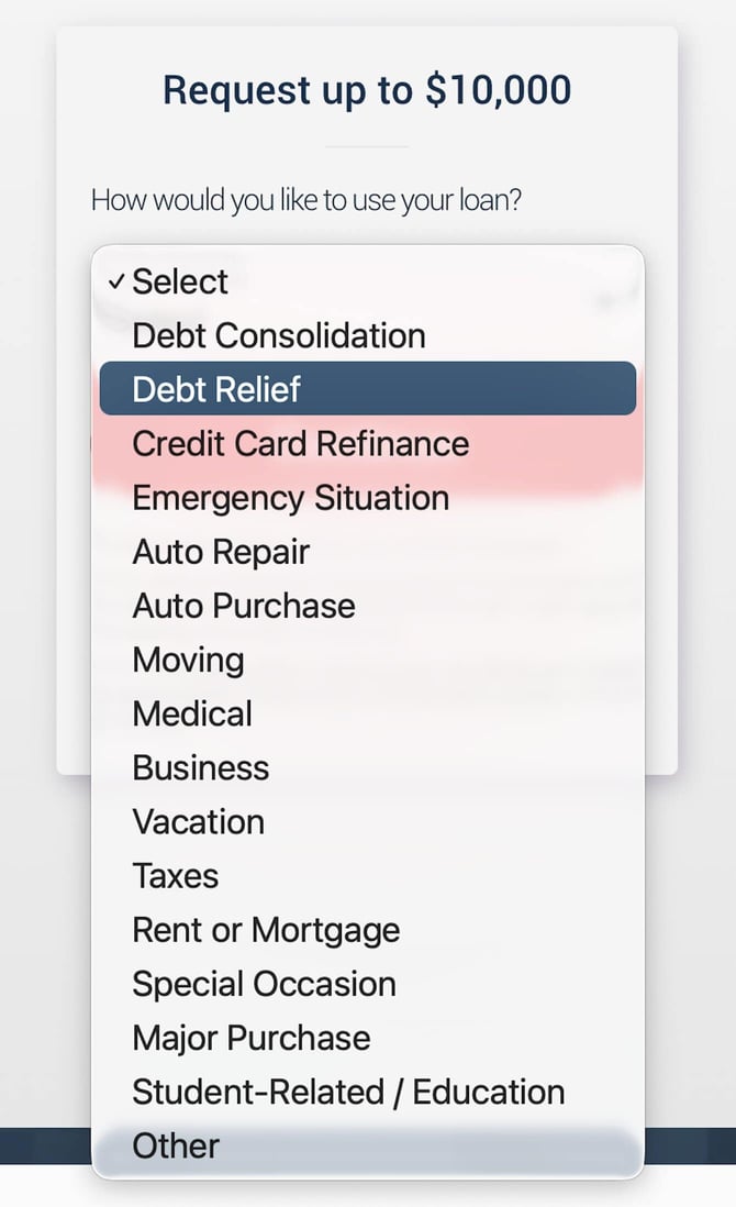 Screenshot of CashUSA loan request step 2 Screenshot of CashUSA loan request step 2