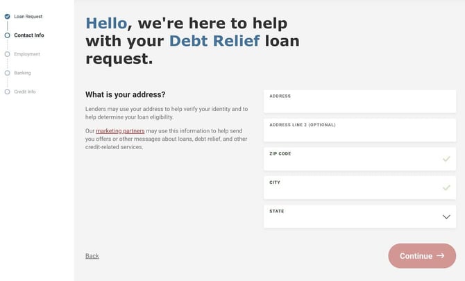 Screenshot of CashUSA loan request step 5 Screenshot of CashUSA loan request step 5