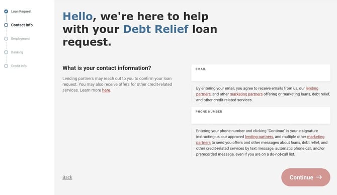 Screenshot of CashUSA loan request step 6 Screenshot of CashUSA loan request step 6
