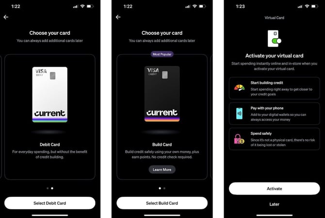 Screenshot of Current application steps 12 to 14