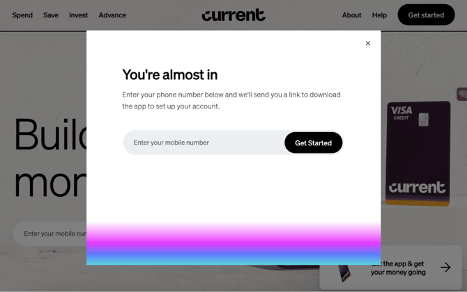 Screenshot of Current application step 1