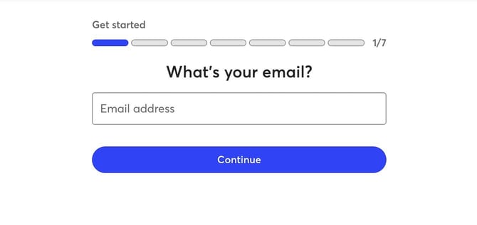 GO2bank application step 1