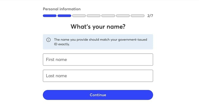 GO2bank application step 2