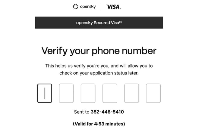 Screenshot of opensky application step 1 continued