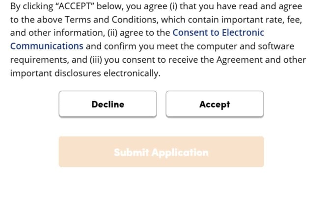 Screenshot of Indigo Mastercard Application Step 7