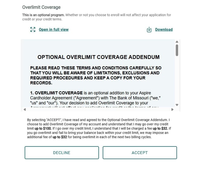Screenshot of Aspire application step 3