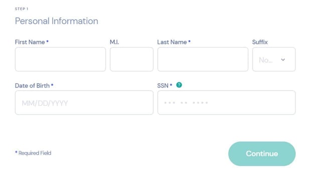 OneMain Financial Brightway Card application step 2