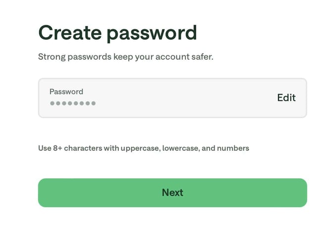 Screenshot of Chime Checking Account application step 8