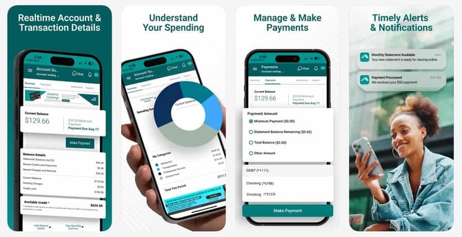 Screenshots of the Aspire app from the Apple App Store