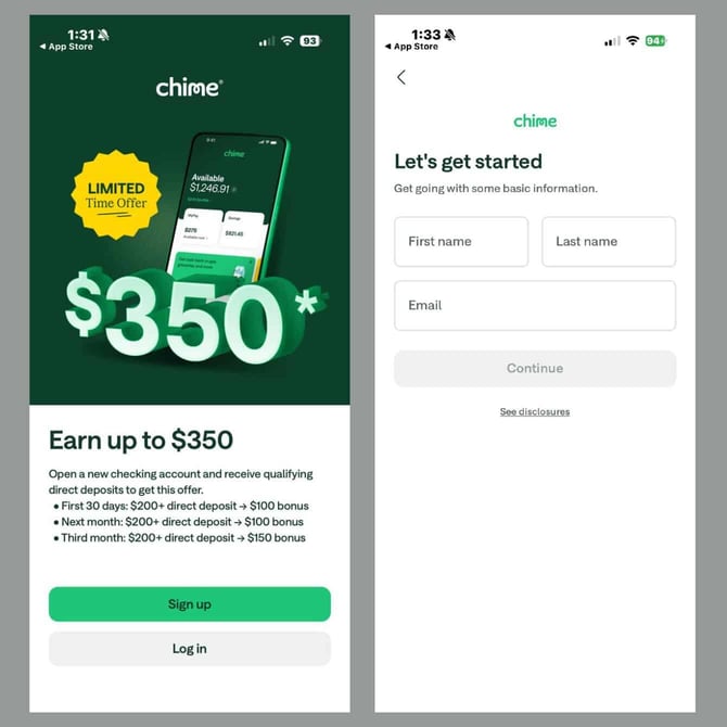 Screenshot of Chime Card enrollment step 11