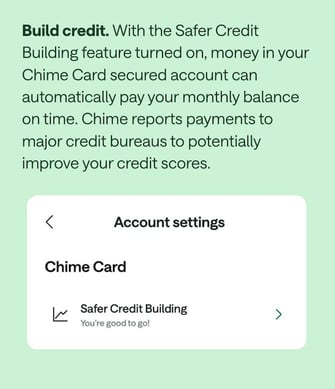 Screenshot of Safer Credit Building benefits