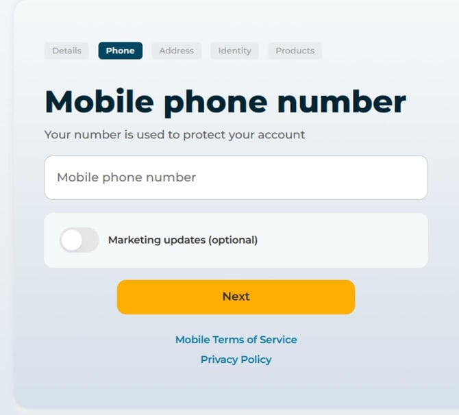 Screenshot of the Secured Self Visa Credit Card application step 4