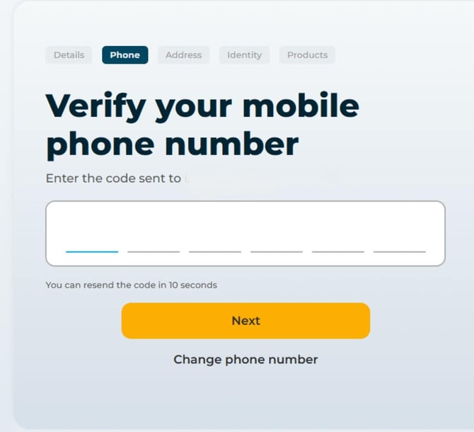 Screenshot of the Secured Self Visa Credit Card application step 5