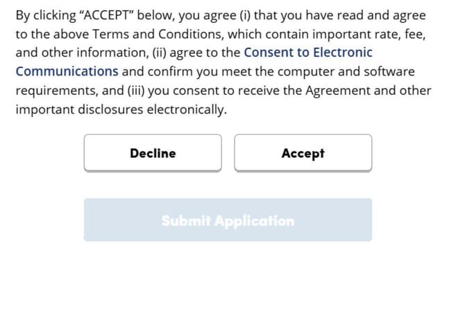 Screenshot of Milestone Mastercard application Step 5b
