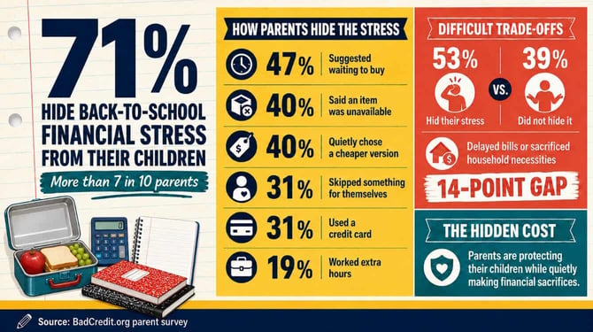 71% Hide Back-to-School Financial Stress From Their Children 71% Hide Back-to-School Financial Stress From Their Children