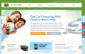 A screenshot of the Auto Credit Express homepage