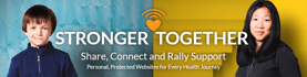 Screenshot of CaringBridge logo and users
