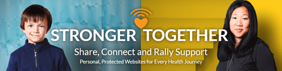 Screenshot of CaringBridge logo and users Screenshot of CaringBridge logo and users