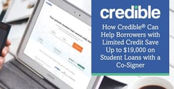 How Credible® Can Help Borrowers with Limited Credit Save Up to $19,000 on Student Loans with a Co-Signer