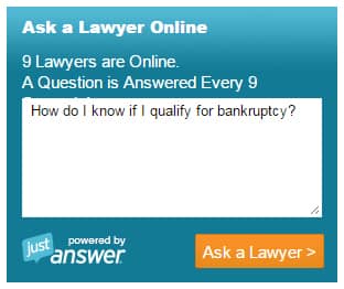 Screenshot of debtcollectionanswers "Ask a Lawyer Online" question submit form.