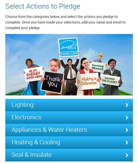 Screenshot of energystar website. 