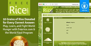 10 Grains of Rice Donated for Every Correct Answer — Play, Learn, and Fight World Hunger with Freerice.com & the World Food Program 10 Grains of Rice Donated for Every Correct Answer — Play, Learn, and Fight World Hunger with Freerice.com & the World Food Program
