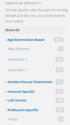 Screenshot of XYPN Pick-An-Advisor Page Screenshot of XYPN Pick-An-Advisor Page