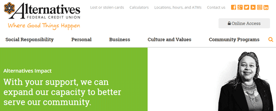 Screenshot from the Alternatives Federal Credit Union Logo
