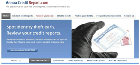 Screenshot of AnnualCreditReport.com homepage