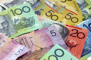 Photo of different denominations of Australian Dollars Photo of different denominations of Australian Dollars