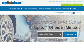 Screenshot of myAutoloan.com Homepage