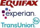 Logos of Three Main Credit Bureaus Logos of Three Main Credit Bureaus