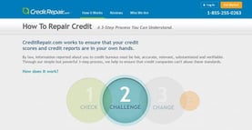 Screenshot of CreditRepair.com's 