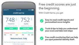 Screenshot of Credit Karma Homepage