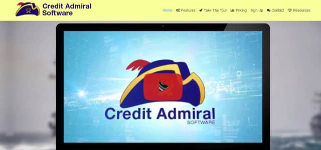 Screenshot of Credit Admiral's homepage Screenshot of Credit Admiral's homepage