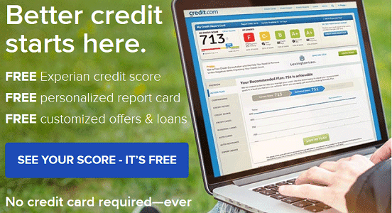 Screenshot of Credit.com Homepage Screenshot of Credit.com Homepage
