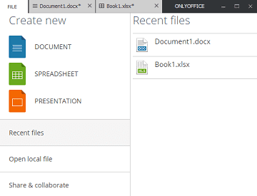 Screenshot of ONLYOFFICE Desktop Editors