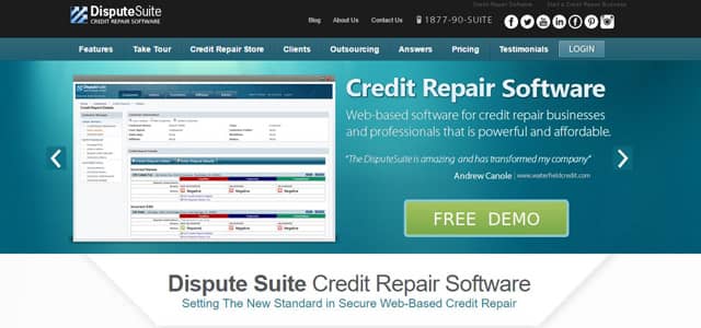 Screenshot of Dispute Suite's homepage Screenshot of Dispute Suite's homepage