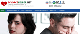 Screenshot of the Divorcehelper.net homepage