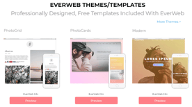 Screenshot from the EverWeb Templates Page
