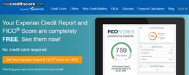 Screenshot of FreeCreditReport.com Homepage