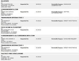 Screenshot of a TransUnion credit report Screenshot of a TransUnion credit report