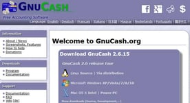 Screenshot of GnuCash Homepage