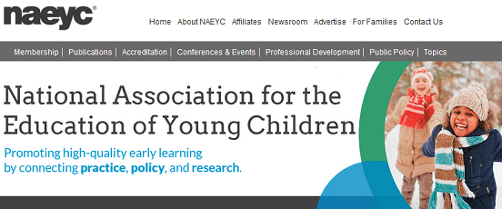 Screenshot of NAEYC Homepage Screenshot of NAEYC Homepage