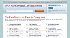Screenshot of TheFreeSite Homepage