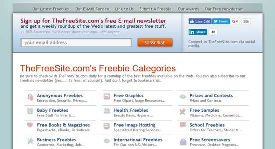 Screenshot of TheFreeSite Homepage Screenshot of TheFreeSite Homepage