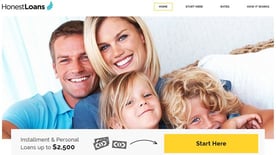 Screenshot of the HonestLoans Home Page